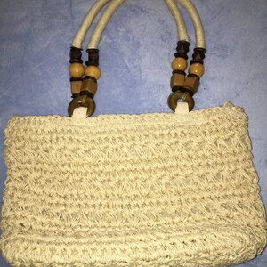 Raffia Purse New without Tags. Cream color